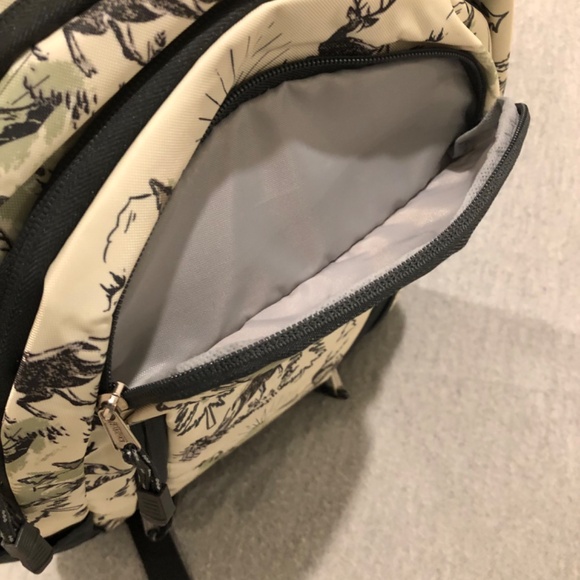 NWT - Eastport Black & Cream Forest Motif Deluxe Sport Backpack main image 5